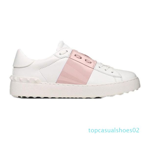 

luxury designer shoes for men women rivet sliver black green pink stripe leather walking casual shoe size 36-46 t02