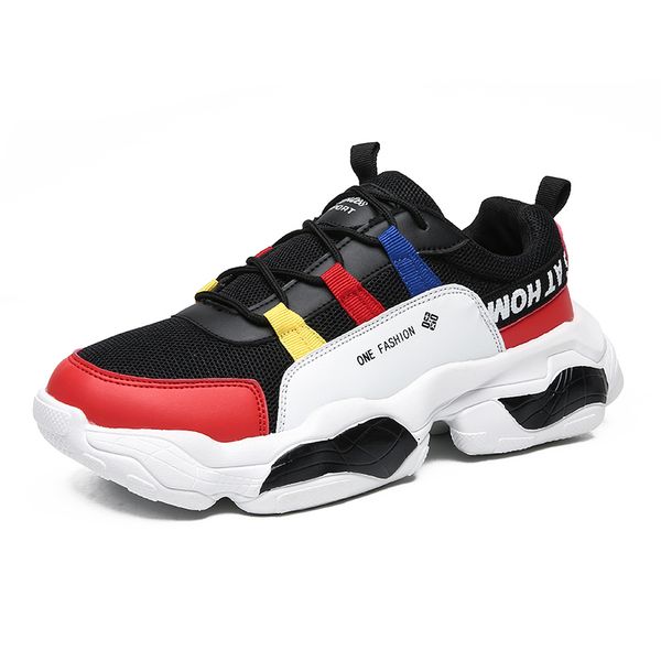 

men causal shoes black white red mens comfortable fly outdoor jogging walking sneakers sports trainer shoes size eu 40-44