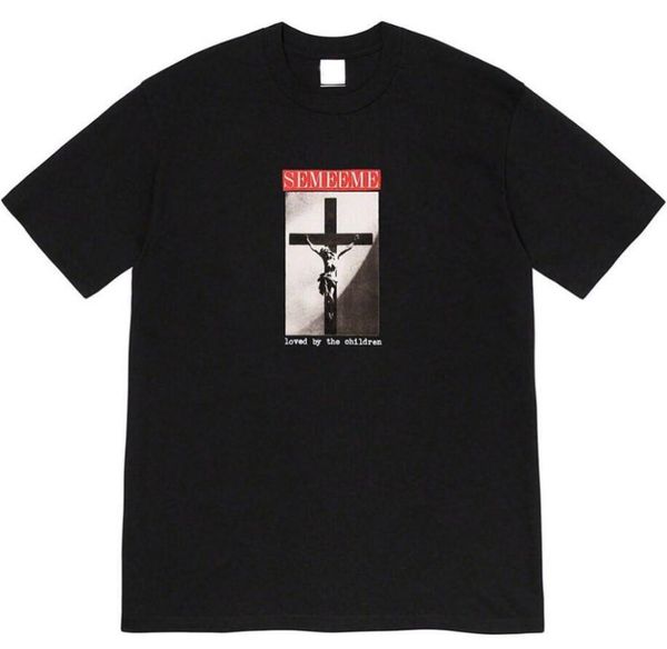 

20ss new box logo tee shirts loved by the children printed jesus cross cylinder t-shirt summer men women street clothing cyp202032088, White;black