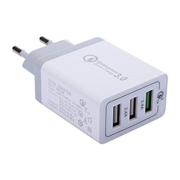 

30w usb 3 port qc 3.0 fast quick wall charger adapter ( eu plug