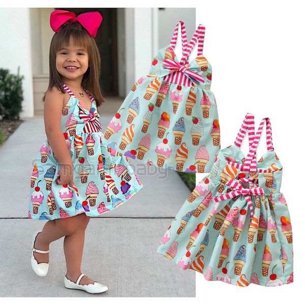 

casual toddler kids child baby girls dresses halter backless sleeveless bow baby girl cute dress summer clothes 6m-5t, Red;yellow