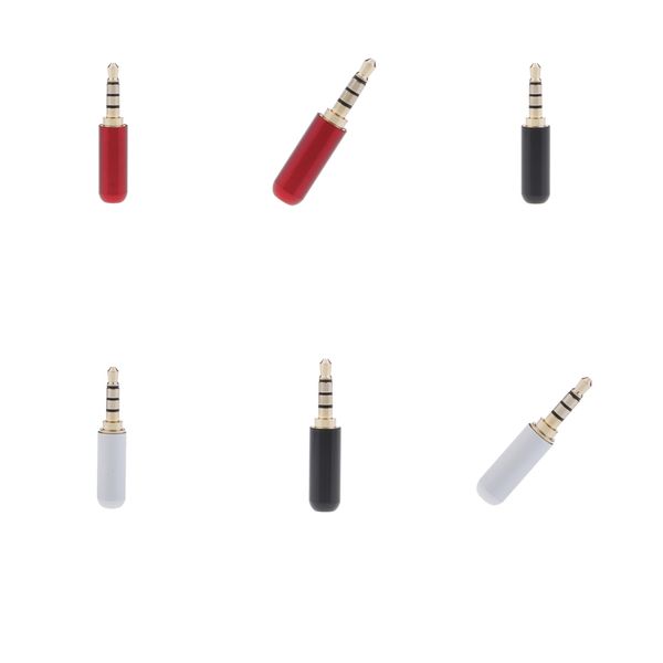 

6 pieces 3.5mm 1/8\" trrs 4 pole male plug a/v solder connectors