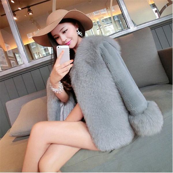 

марка мода зима женщины пальто элегантный шерсти женский сексуальный мех новый большой размер высокого качества шуба верхняя одежда одежда д, Black