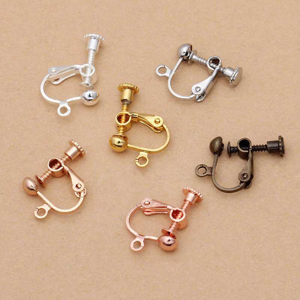 

50pcs/lot metal copper 13x19mm no pierced ear clip earrings for women diy jewelry accessories, Silver