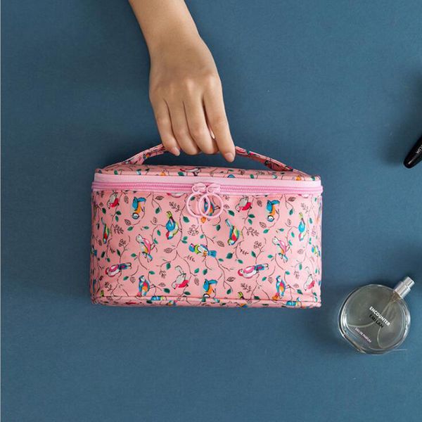 

flower female travel nesesser makeup bag case women large cosmetic bag lady storage brush organizer toiletry box beauty clutch