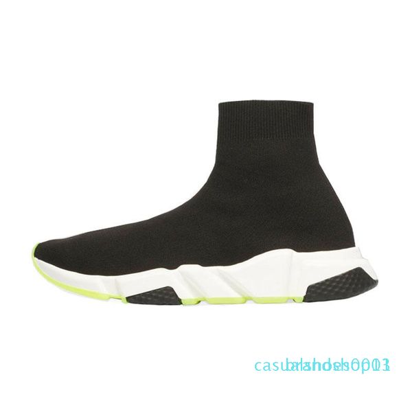 

2019 new fashion quality knit socks shoes speed trainer high race runnersmens womens sneakers black white slip-on triple s casual shoesn c13