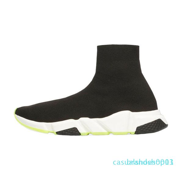 

2019 new fashion quality knit socks shoes speed trainer high race runnersmens womens sneakers black white slip-on triple s casual shoesn c13