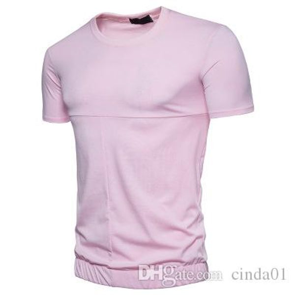 

fashion solid men short t-shirt design pacthwork o-neck cotton male clothing high elastic clothes m-3xl, White;black