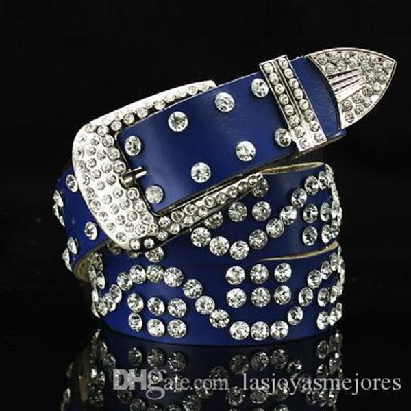 

new trendy fashion luxury designer super glittering diamond zircon crystal leather belt for woman 110cm 3.6ft, Black;brown
