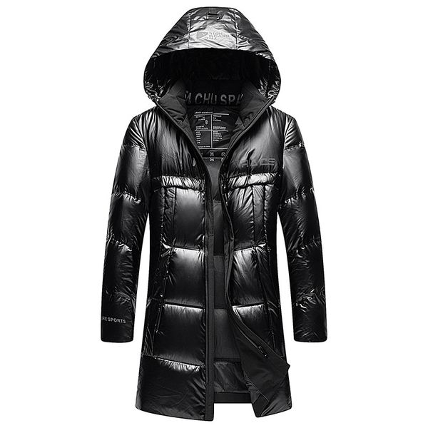 

men's down & parkas 2021 winter white duck jacket trend fashion thick warm hooded glossy parka and coats male brand long clothing,978, Black