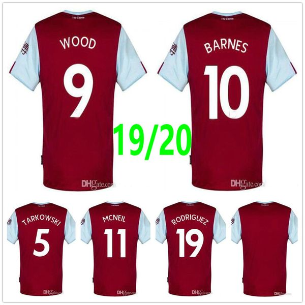 

2019 2020 Top Best Quality Soccer Jerseys 19 RODRIGUEZ 5 TARKOWSKI 9 WOOD 10 BARNES 11 MCNEIL Custom Home Red Footbal Shirt