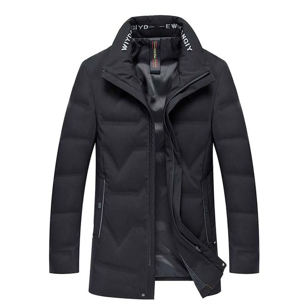

2019 winter long down jacket for men white duck feather filling down coat outwear plus size thick warm overcoat 916, Black