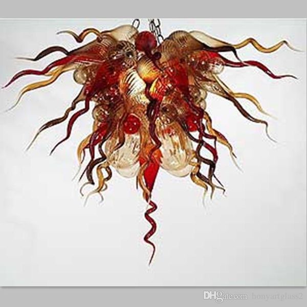 

2019 new design red murano glass chandelier cone light for girls bedroom lighting ce ul ac 110-240v led