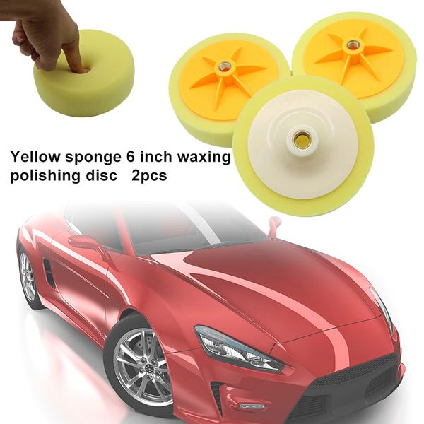 

2 pcs sponge wheel waxing 6 inch auto car polishing buffing pad m14 m16 vs998