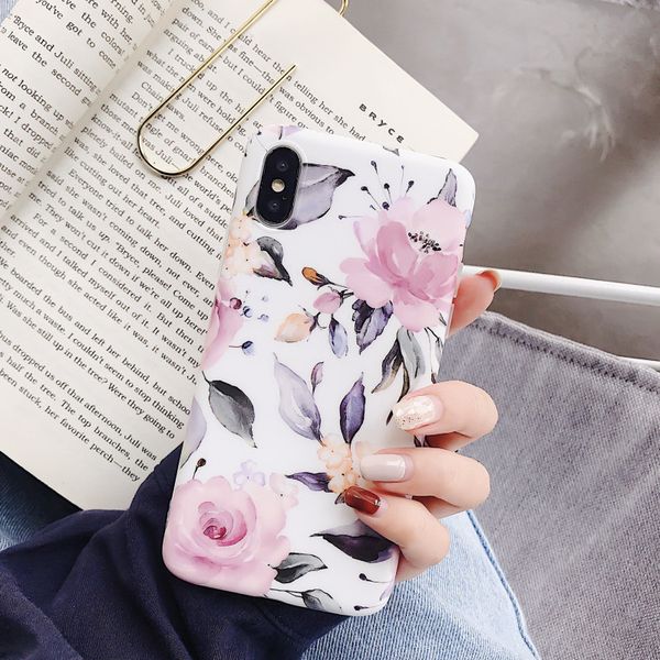 

flexible soft slim fit full-around protective cute phone case cover for iphone 11 pro max x xr xs max 8 7 6s 6 plus flower pattern cover