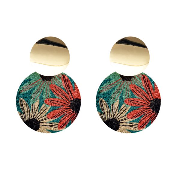

2020 new spring vintage flower geometric round clip on earrings for women without piercing fashion jewelry ear clips wholesale, Silver