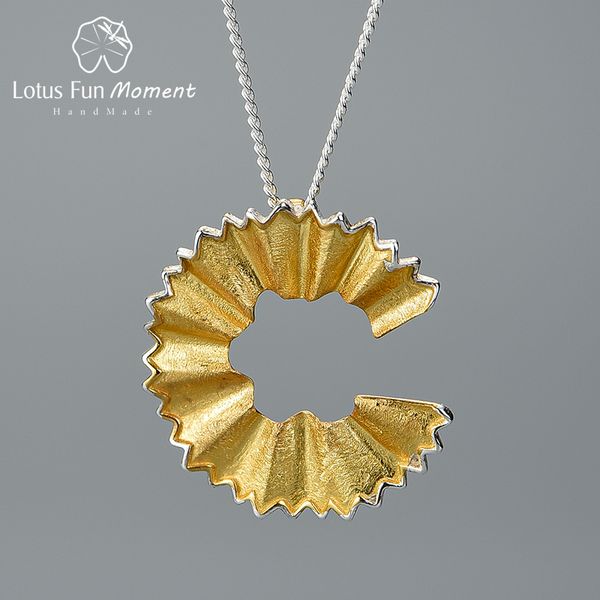 

lotus fun moment real 925 sterling silver fine jewelry creative pencil shavings design pendant without necklace for women gift