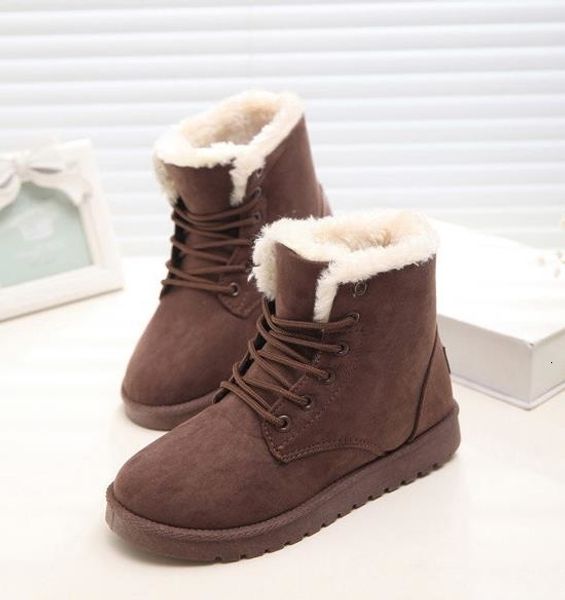 

0809 cqc36 womens winter suede leather boots snowball flat half boot ladies black warm knee boots designer botas, Red;white