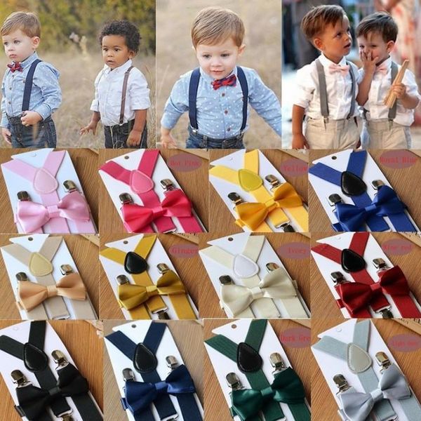 

childrens sale clip-on y back elastic suspenders adjustable braces fashion trousers suspenders boys girls bow candy color suspenders, Black