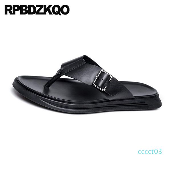 

mens sandals 2018 summer outdoor black slides leather shoes slippers flat fashion flip flop men waterproof designer water ct03