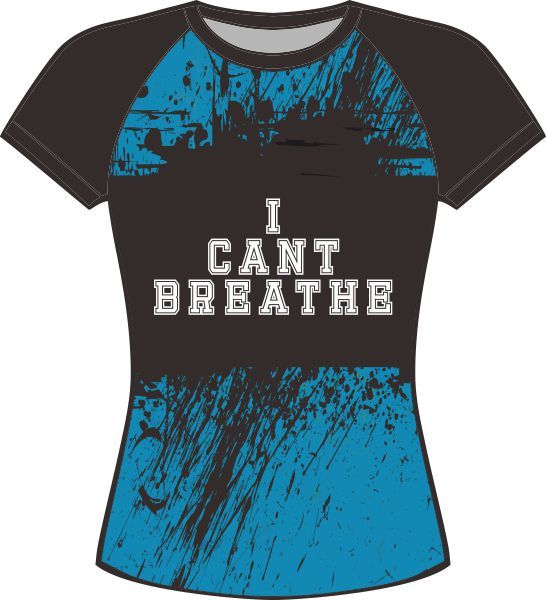 

sublimation tee shirt with dry fit polyester i cant breathe words, White;black