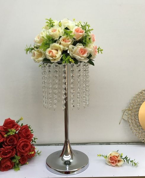

metal flower vase crystal wedding table centerpiece event party flower ball display rack road lead candle holders rack stands decoration