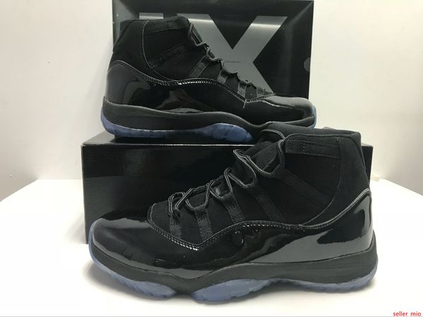 

with original box 11 prom night men women basketball shoes cap and gown blackout 11s black gamma blue concord bred sports trainers sneakers