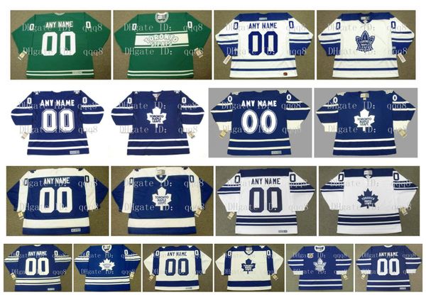 

vintage toronto maple leafs jersey custom any name number 100% stitching blue white green ccm hockey jerseys, Black;red