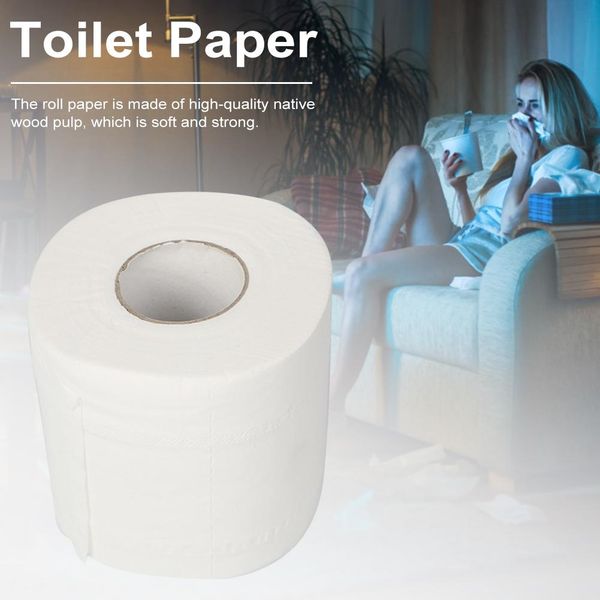 

4/10 roll 3-layer paper bathroom toilet household original wood pulp bath