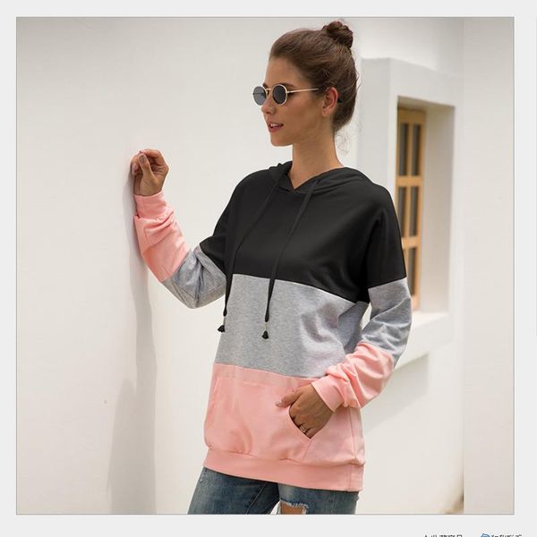 

2019 new fahion women hoodie solid hoody for women female sweatshirt pulloverÂ female tracksuits hoodie, Black