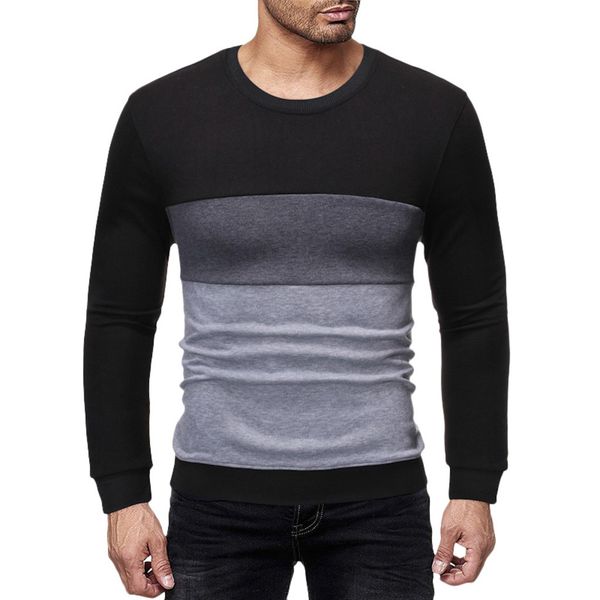 

clothes men new autumn winter long sleeve sport clothing patchwork t shirt streetwear casual fitness, White;black