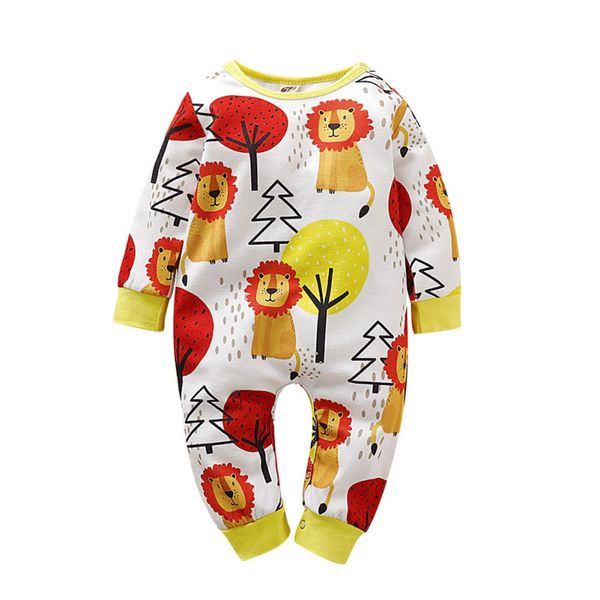 

new fashion baby boys girls clothes newborn cotton long sleeve cartoon printing jumpsuit infant clothing sets, Blue