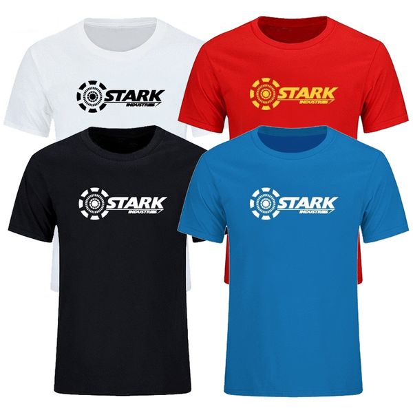 

new mens summer t shirts stark 100% cotton black white red blue mens fashion designer t shirt short sleeve s-3xl, White;black