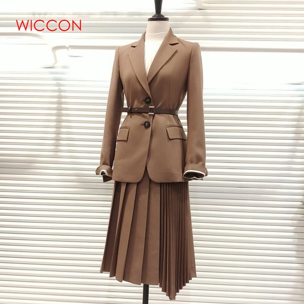 

elegant dress suits women long blazer jackets single breasted office ladies pleated mini dress suits with belt plus size, White;black