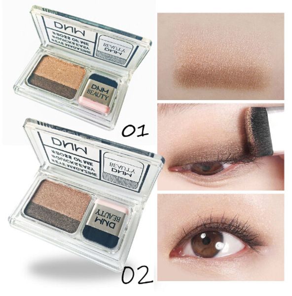 Double Color Preguiçoso Olho Sombra Layer Composição Paleta Impermeável Iniciante Brilho Brilho Glitter Mineral Eyeshadow Cosméticos