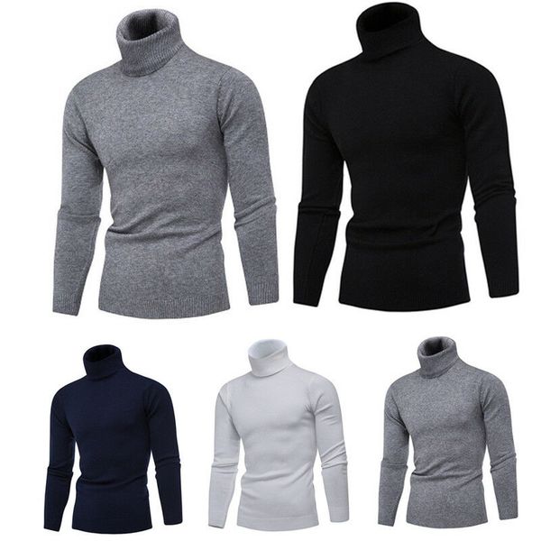 

Men's Slim Fit Winter Fashion Neck Turtleneck Sweater Stretch Jumper Shirt