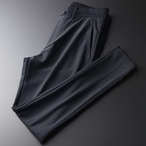 

новые двойной композитные мужские брюки роскошного тепла и комфортно man pants осени и зима простого бизнес мужская брюки 4xl, Black