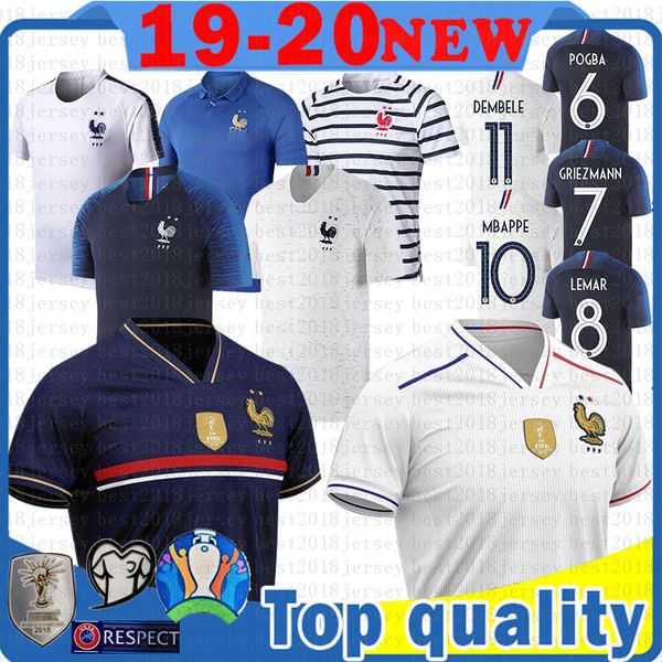 

7 griezmann 10 mbappe 6 pogba soccer jersey lemar kante martial girqvd mendy football shirt barane sidibe tolisso maillots de foot, White;yellow