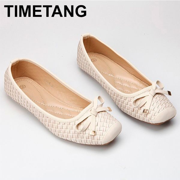 

timetang new fashion lady soft sole flats shoes for drive pregnant woman shoes women autumn spring workshoes square toe35-41e622, Black