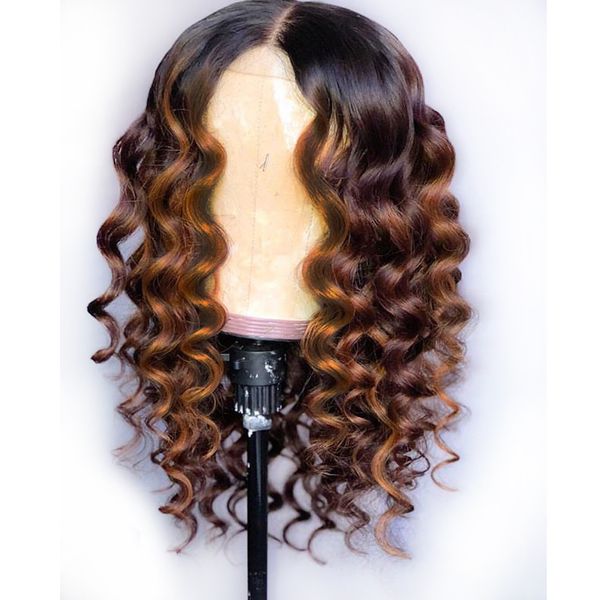 

full lace human hair wigs ombre two tone 1b 30 loose wavy brazilian virgin hair 150 density natural hairline glueless bleached knots, Black;brown