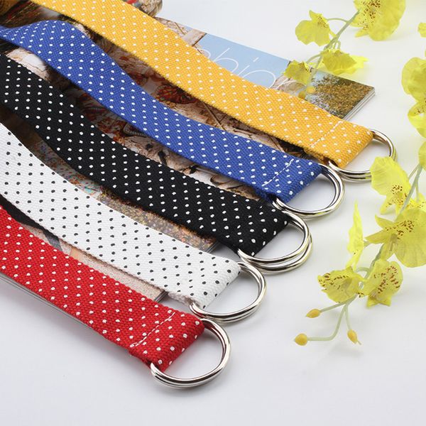 

casual canvas belt harajuku women men ring buckle waist belt for jeans long female waistband cinturones para mujer, Black;brown