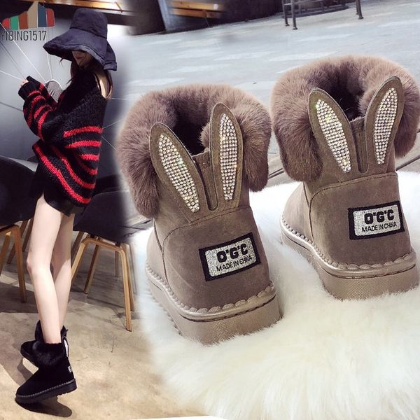 

2019 women boots genuine leather real fur brand winter shoes warm black round toe casual plus size female snow boots