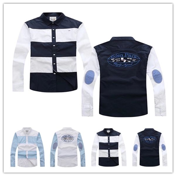 

2018 brand eden park de igner men 039 ca ual hirt w002 france fa hion tyle 100 cotton long leeve ummer laple t hirt tee top