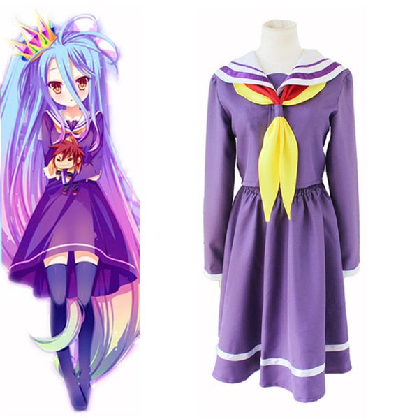 No Game No Life Cosplay Shiro Costume Halloween Women Clothes Carival Dress Wigs Sailor Suit Japanese School Uniform Anime For Sale Cheap Christmas