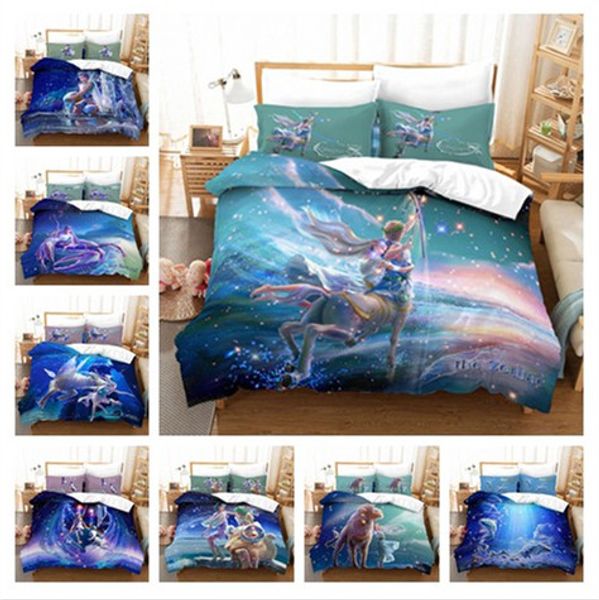 2020 Twelve Constellations Summer Duvet Cover Sets Cartoon 3d