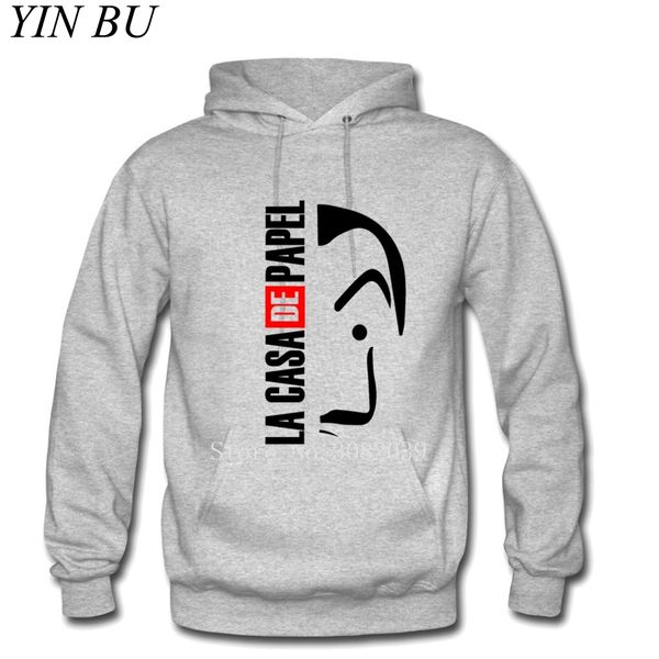 

la casa de papel money heist house of paper new men's hoodie funny men autumn winter casual hoodies sweatshirts pullovers, Black