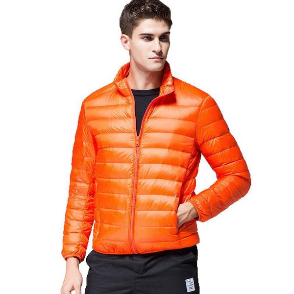 

autumn new style british-style men's light down jacket white duck down urban fashion stand-collar men's wear, Black
