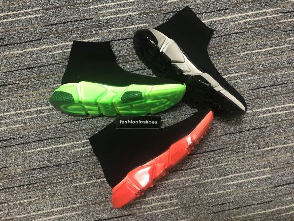 

men speed mid-trainer sock sneakers boots women red bottoms speed trainer runner clear sole sneaker graffi recycled kanye triple vintage, Black