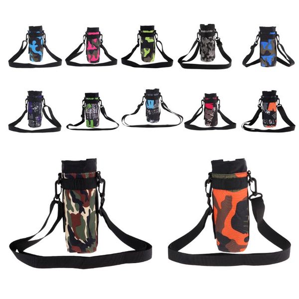 

500ml sports water bottle cover sleeve case waterproof drawstring strap cup pouch with adjustable shoulder strap backpacking
