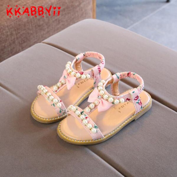 

girls sandals children shoes bow 2018 beach shoes breathable summer flat sandals for kids enfants 21-30, Black;red